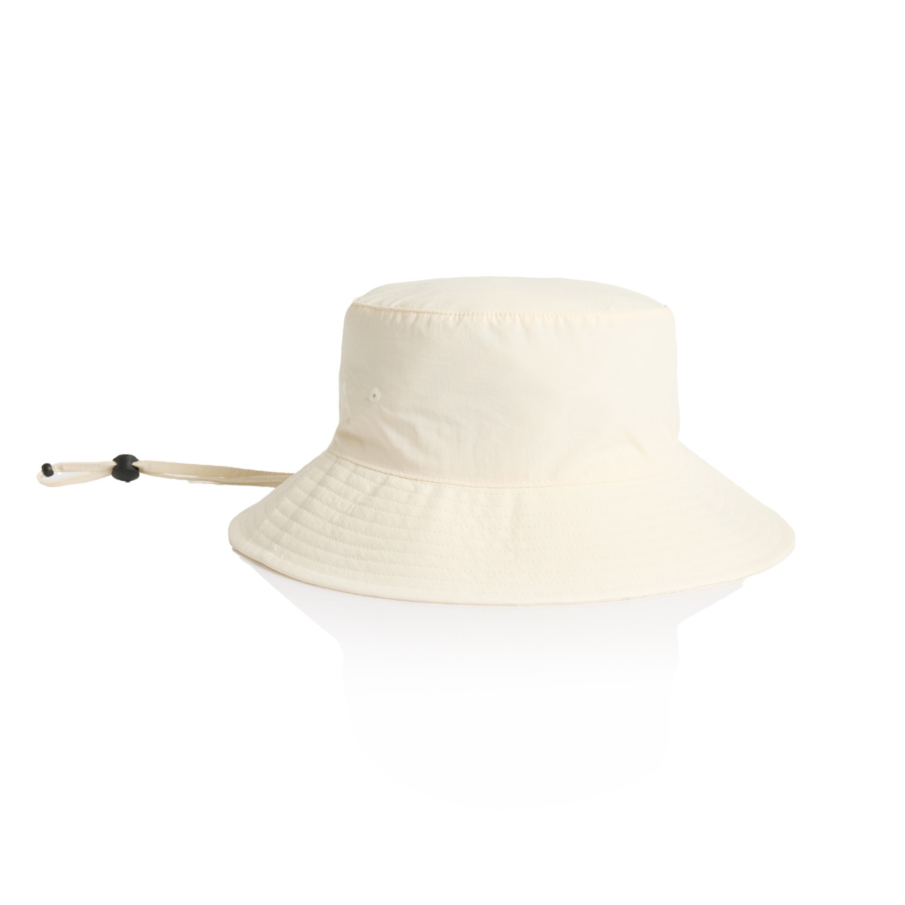 Nylon Wide Brim Bucket Hat — Ecru
