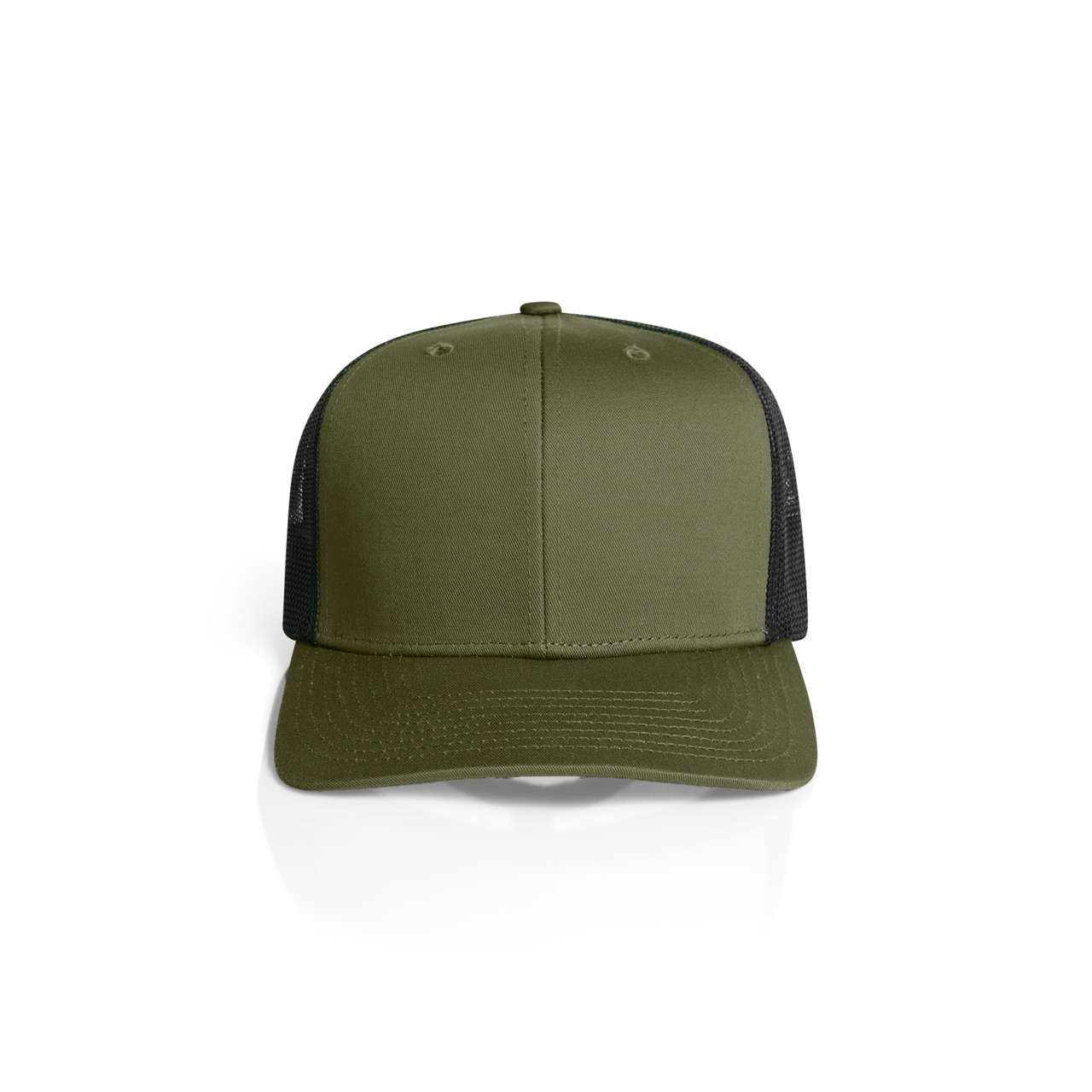 Mesh Contrast Trucker Cap — Army/Black