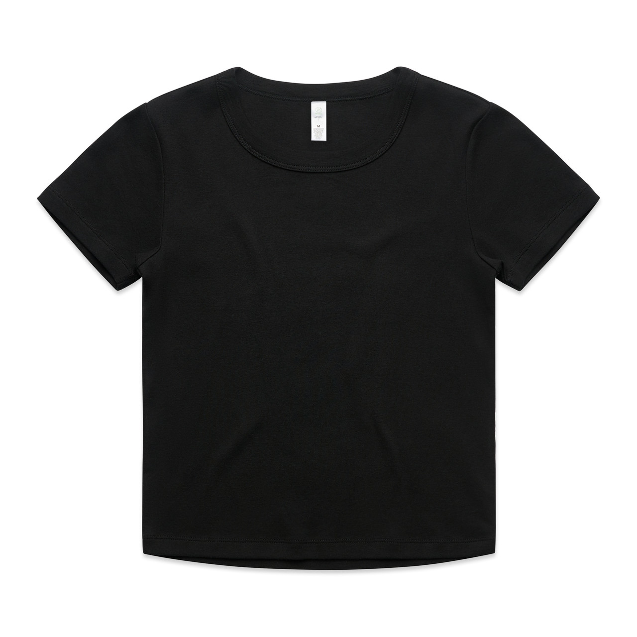 Wo's Organic Rib Baby Tee — Black