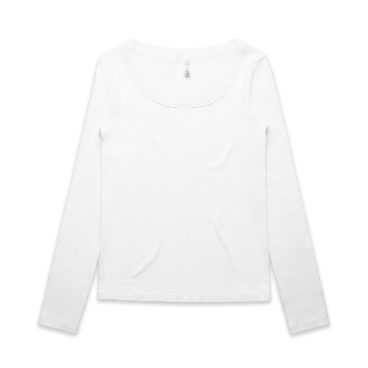 Wo's Organic Baby Rib L/S Tee — White