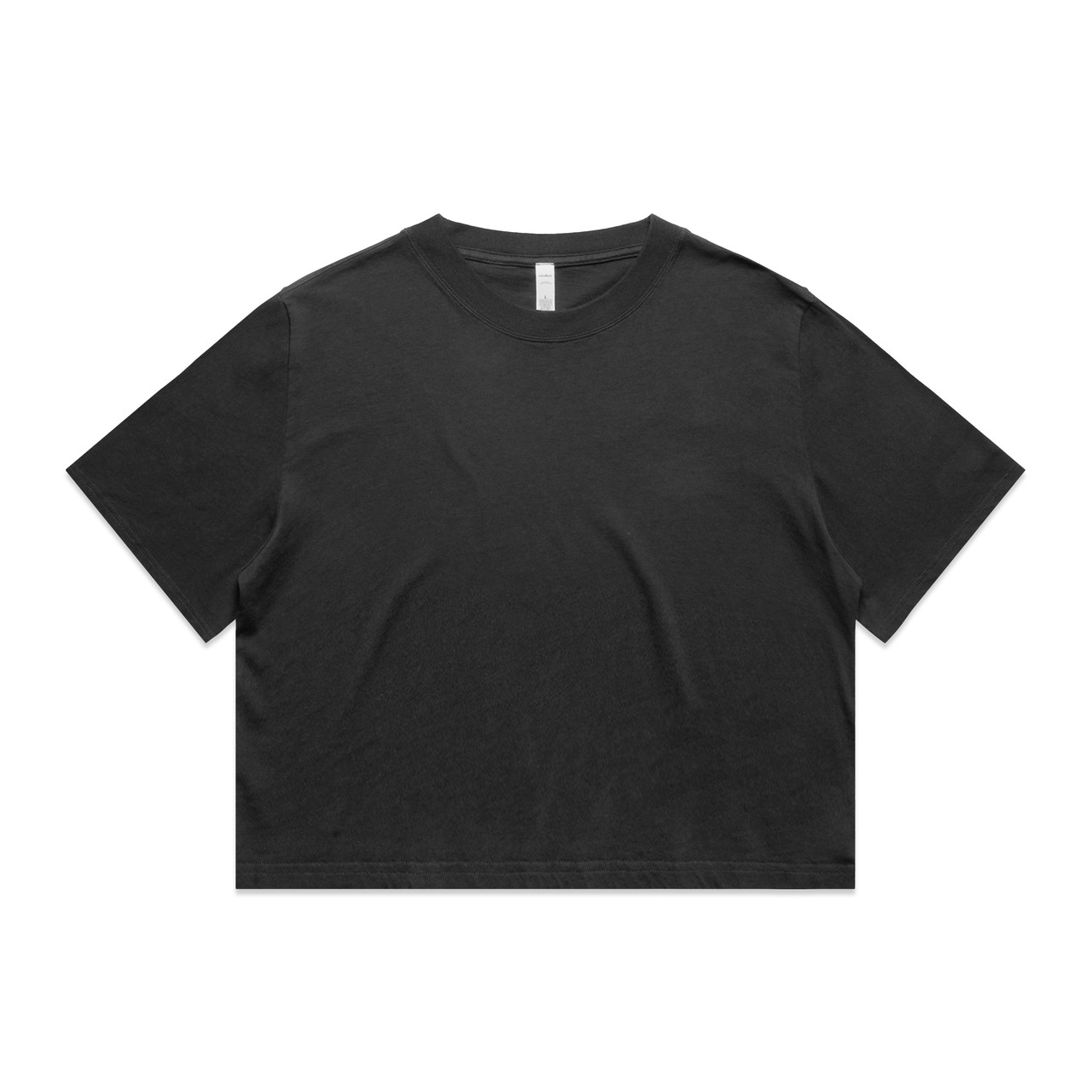 Wo's Heavy Faded Crop Tee — Faded Black