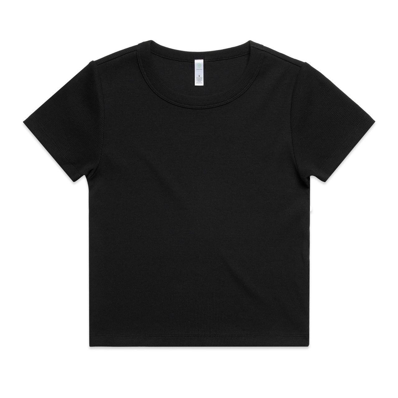 Wo's Organic Rib Tee — Black