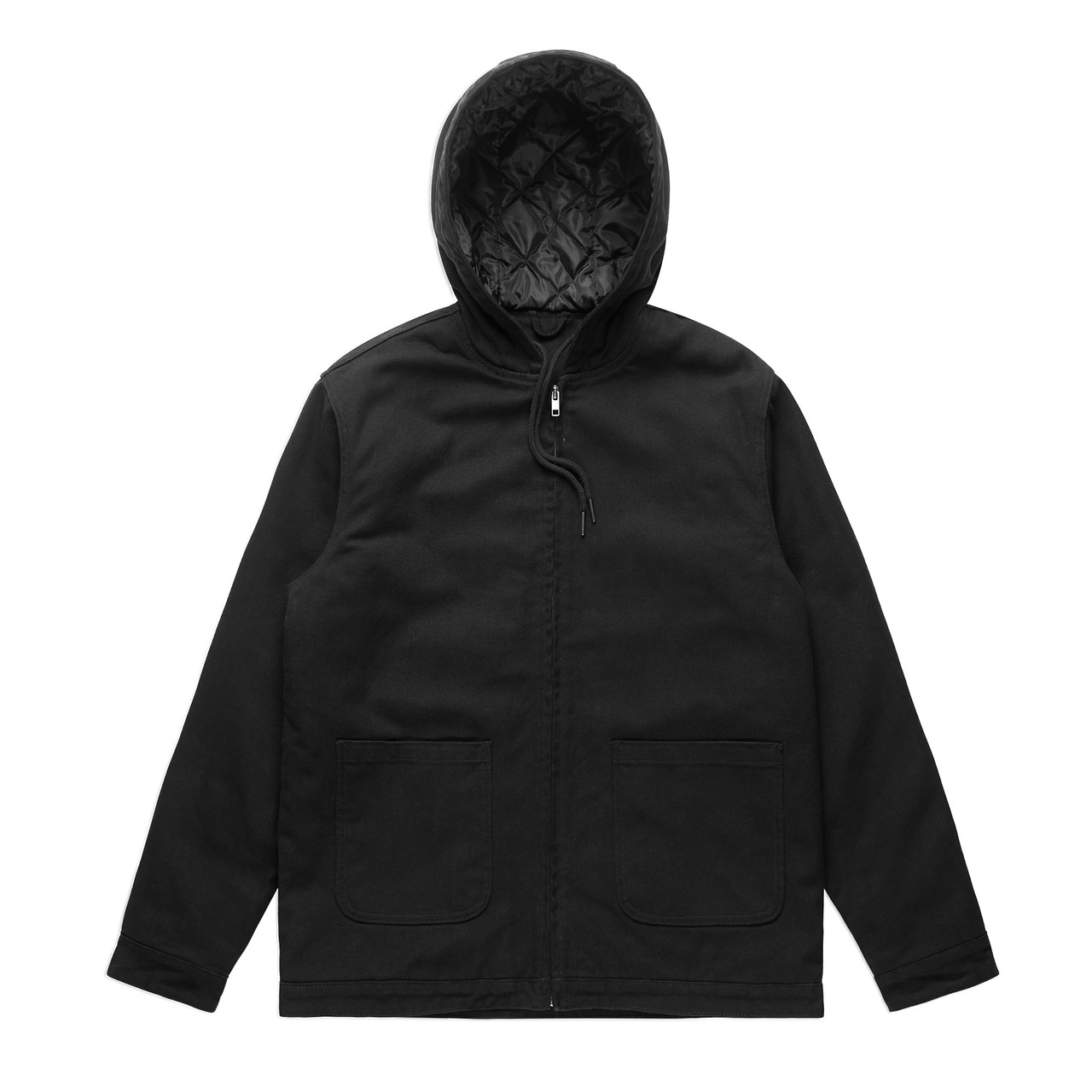 Canvas Heavy Hooded Jacket — Black