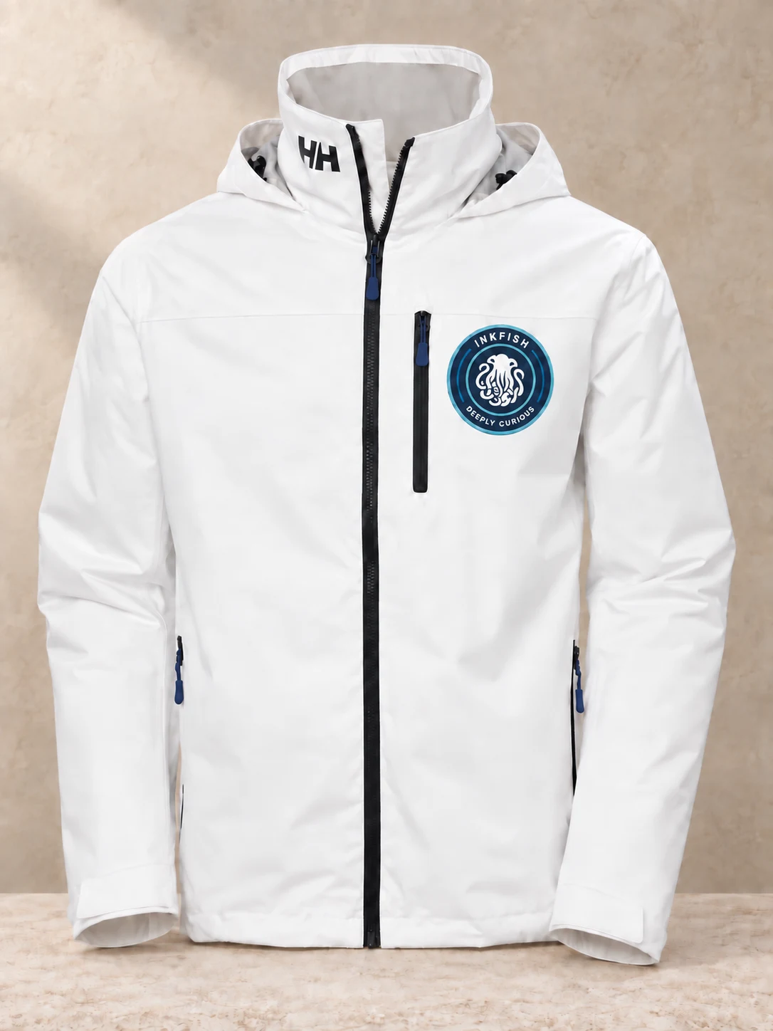 Simulación de chaqueta blanca Helly Hansen personalizada para Inkfish